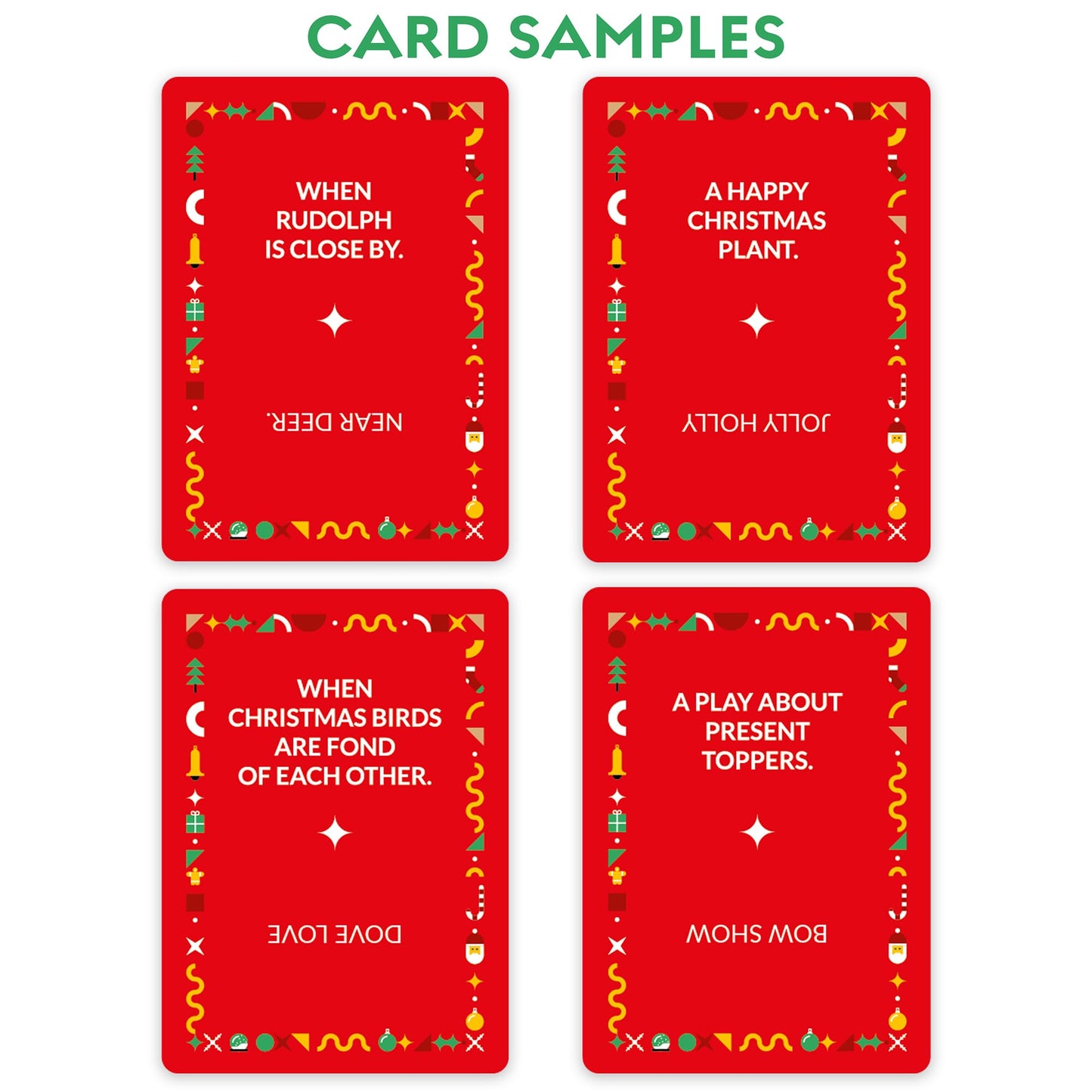 Holly Jolly - A Holiday Themed Absurd Word Game, 50 Festive Rhymes to Guess, Christmas Card Game, Fun & Festive Stocking Stuffers, Project Genius