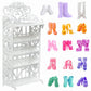 BJDBUS 1 Doll Shoes Rack Shelf + 20 Pairs Shoes Set Accessories High Heel Boots Sandals Assorted Furniture for 11.5 Inch Girl Doll
