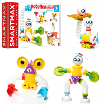 SmartMax Roboflex Plus - Magnetic STEM Building Set with Flexible Bars for Creative Robot and Engineering Play for Ages 3+