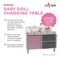Emily Rose 14-19 Inch Baby Doll Nursery Furniture Changing Table - Elephant Theme with Large Storage Bins, Accessories Pouch & Thick Pad - Doll NOT