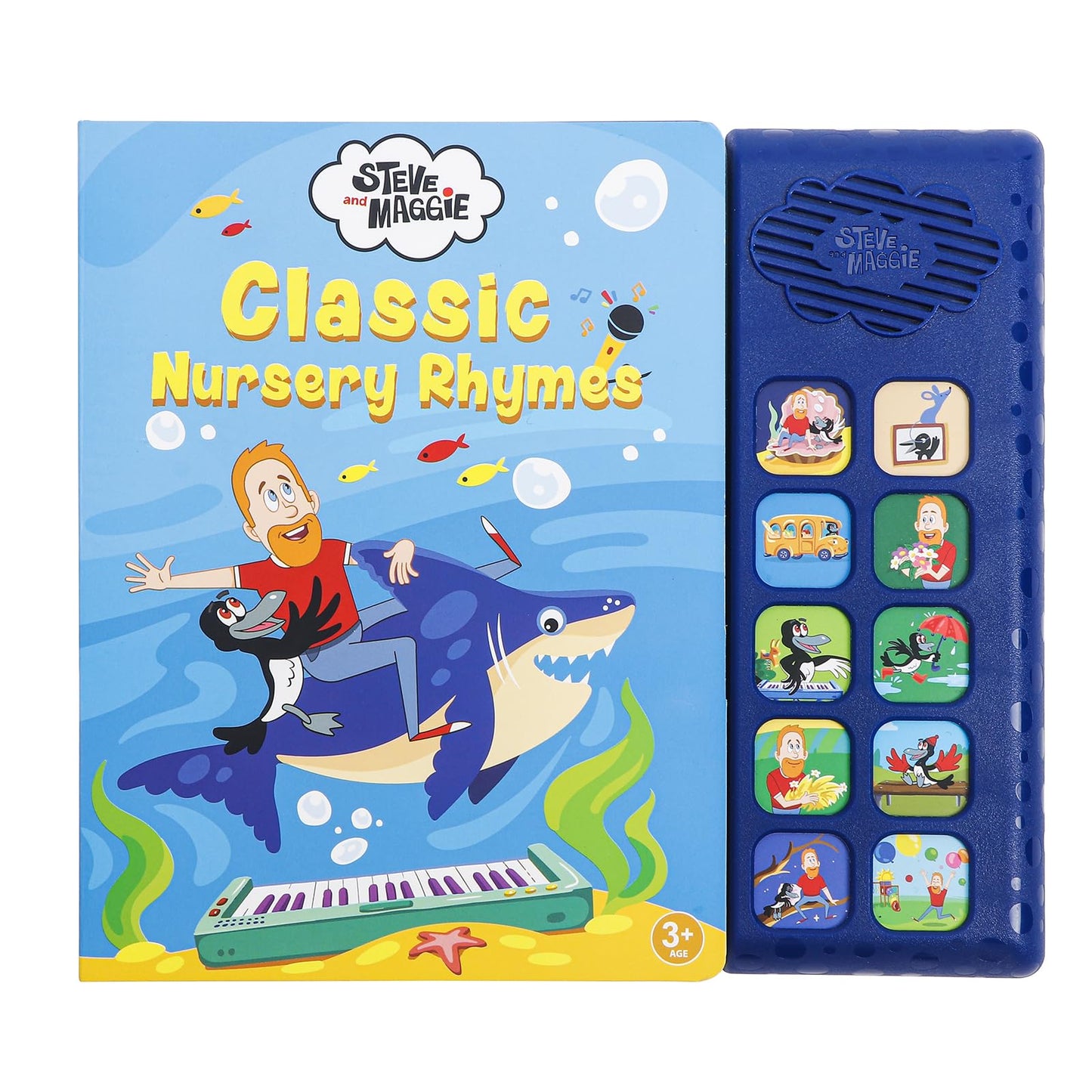 Steve and Maggie Sound Book - 10 Button Interactive Nursery Rhymes, Musical Books for Toddlers 1-3, Talking Books for Kids, Sing Along Baby Music