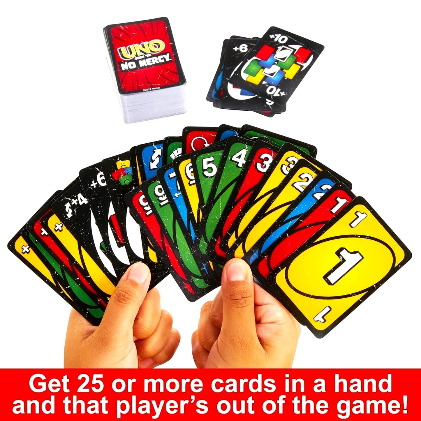 Mattel UNO Expansion Decks Set - 3 Pc Bundle with All Wild, Flip, and No Mercy UNO Decks for Kids Plus Bookmark, More | Card Games for Kids, Family