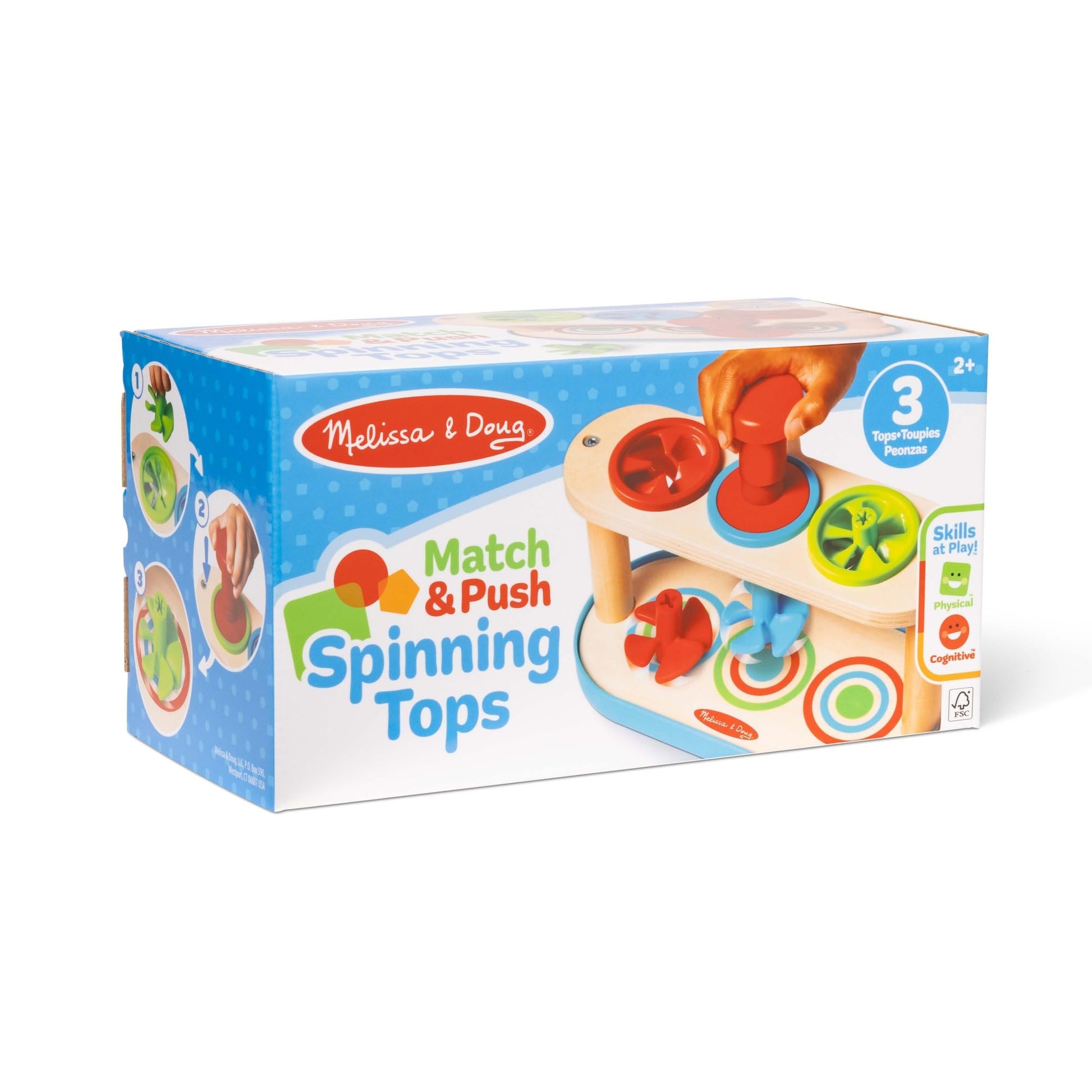 Melissa & Doug Match & Push Spinning Tops Developmental Skills Toy for Girls and Boys 2+ - FSC-Certified