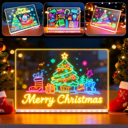 LED Note Board with Colors, Lumiboards Led Drawing Board for Kids, Clear Drawing Board with Light, 12 Inch Light-Up Acrylic Writing Board, Ideal Gift