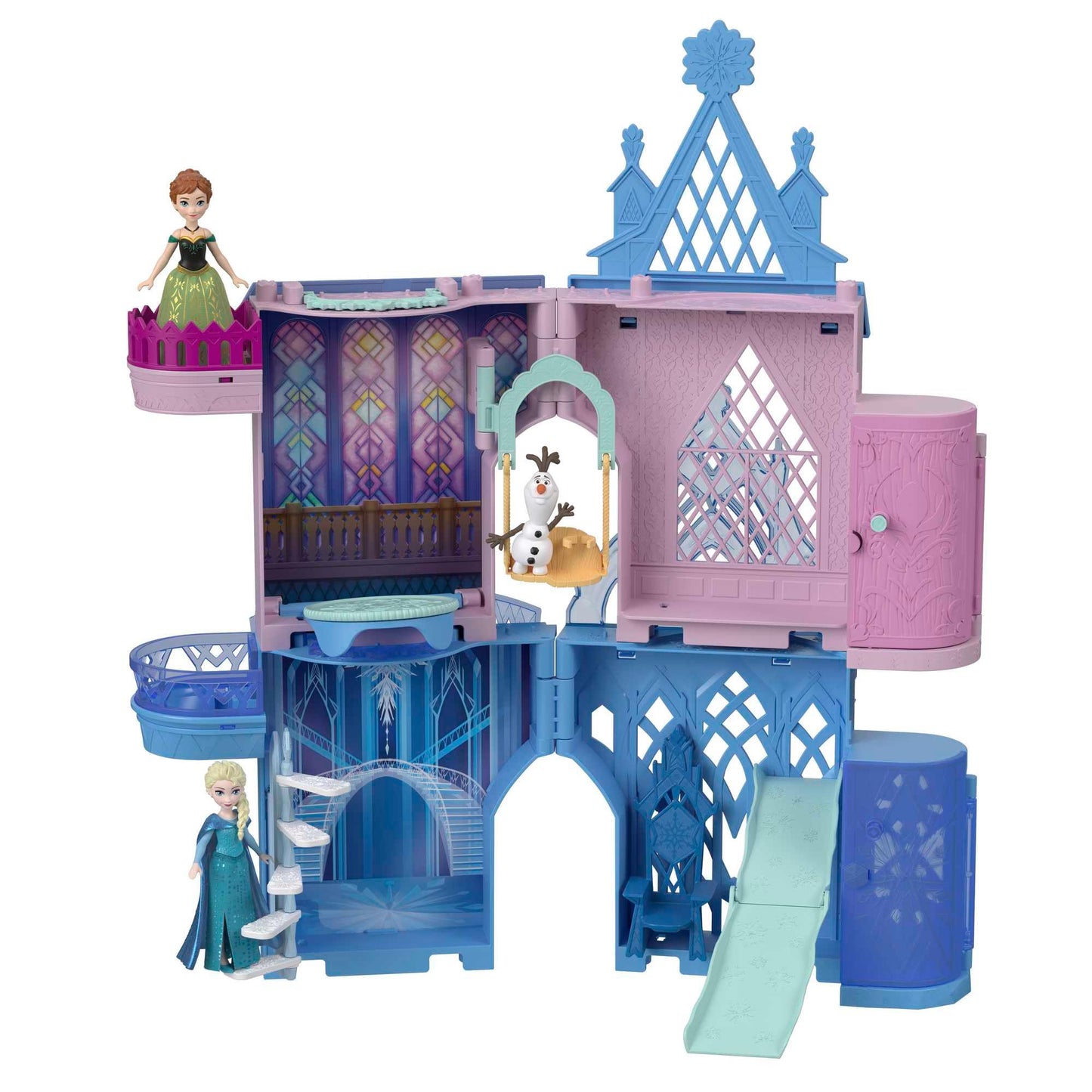 Mattel Disney Frozen Toys, Storytime Stackers Anna's Arendelle Castle, Stackable Doll House with Small Doll, Olaf & 7 Pieces, Inspired by The Movies