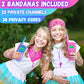 Waka Waka Walkie Talkies for Kids (2 Pack, Pink and Light Blue) - Long Range Two-Way Walkie Talkie Set with Bandanas and Whistles Included - Great for