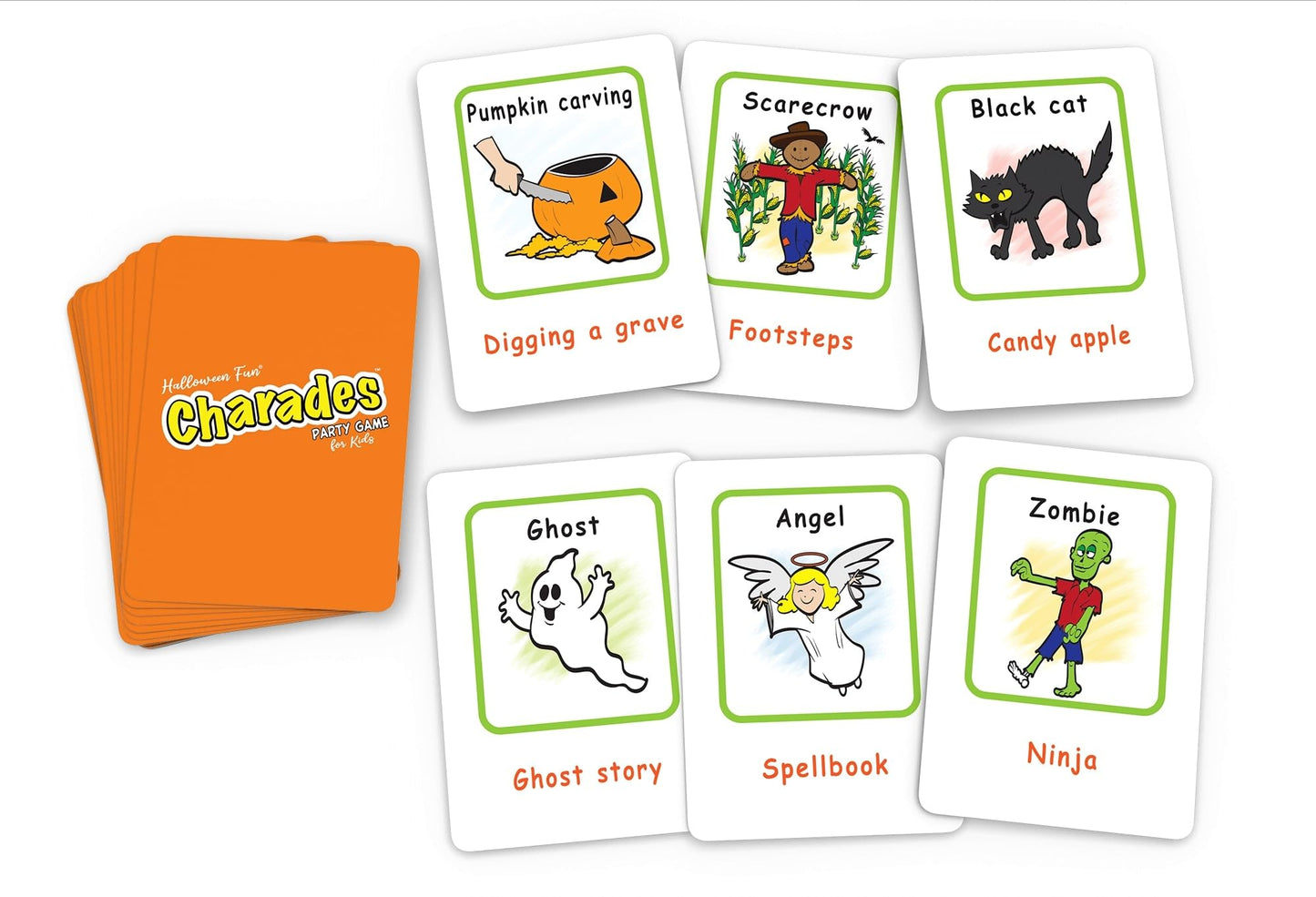 Arizona GameCo Halloween Fun Charades, a Family Party Game for Kids Ages 6 and Up - No Reading Required to Play - Ideal for Spooky Classroom Fun