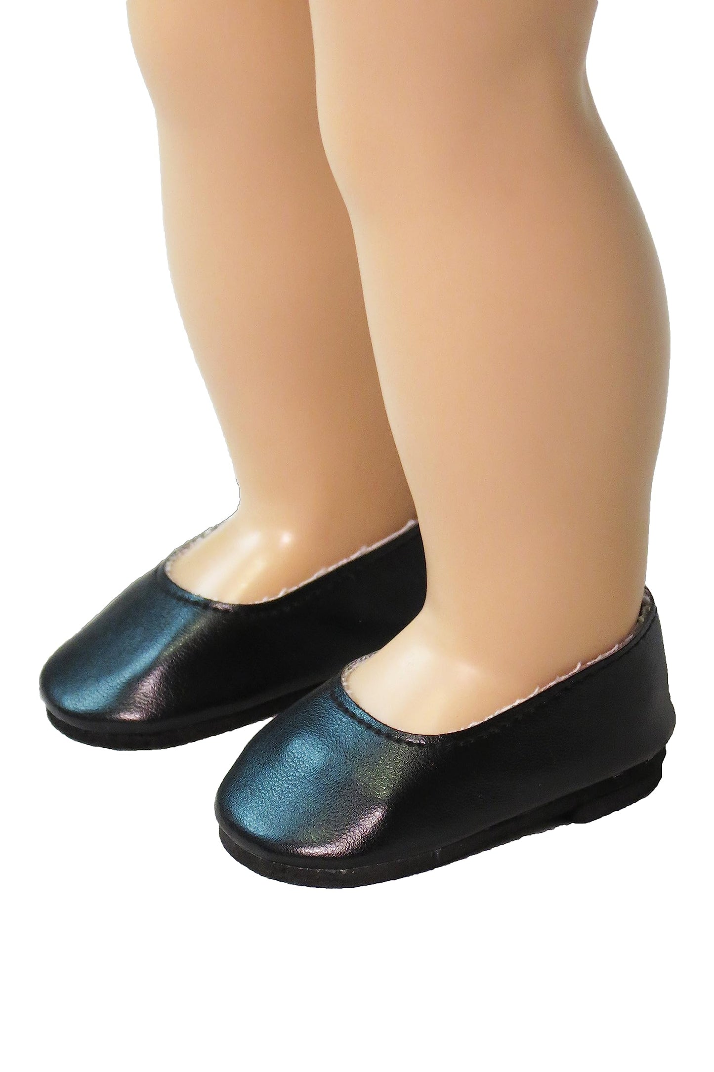 American Fashion World Red, White, and Black Flats for 18-Inch Dolls | 3 Pack | Premium Quality & Trendy Design | Dolls Shoes | Shoe Fashion for Dolls
