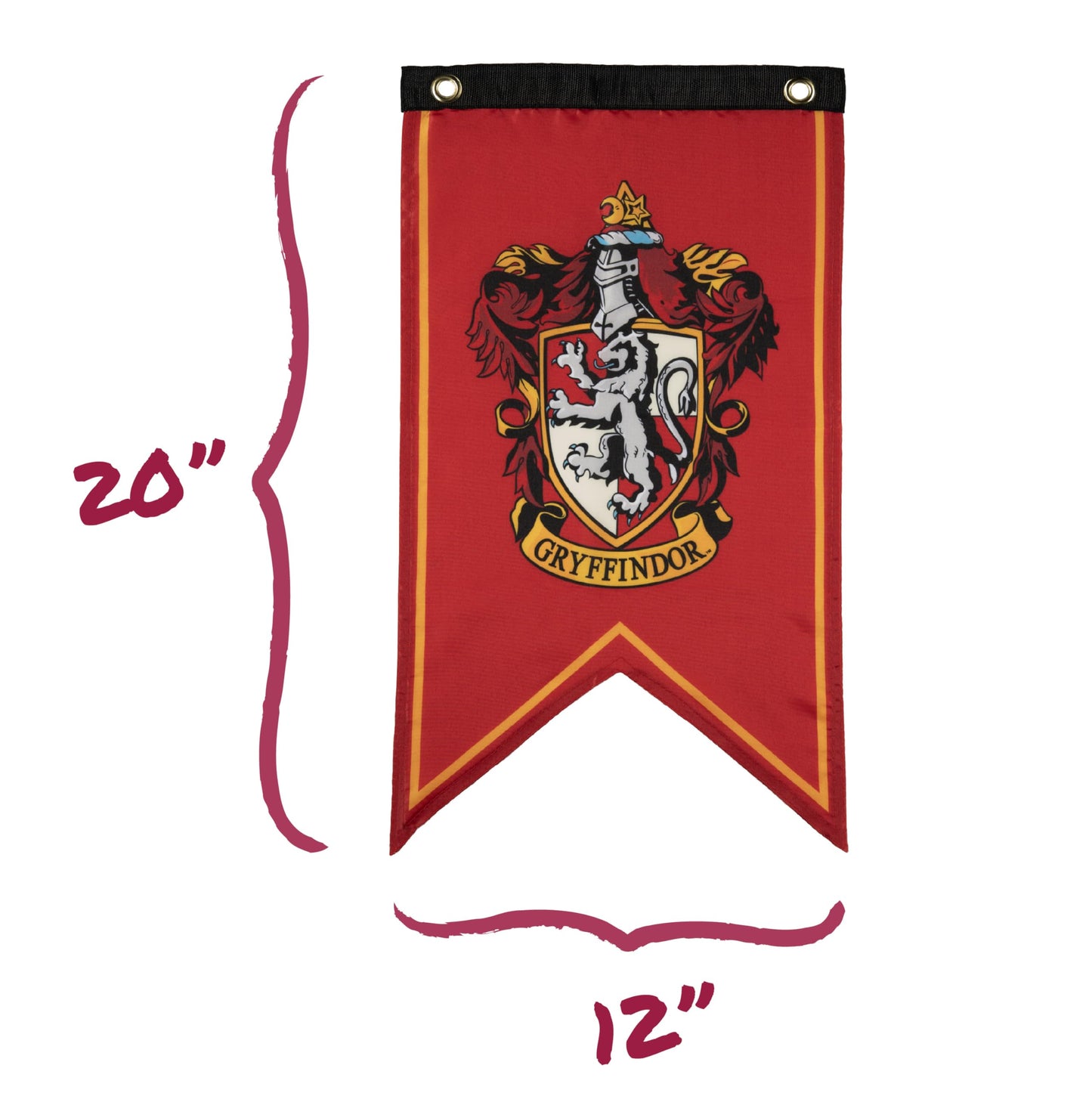 Conquest Journals Harry Potter Wizarding House Banner Flag Set, 12'' x 20'' Polyester Flags, Set of 5 Includes Hogwarts Crest, Gryffindor, Slytherin