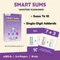 Smart Sums Addition Flash Cards - Single-Digit Addends, Sums to 10, Visual Math Clues & Rhymes for Kids Ages 4-7