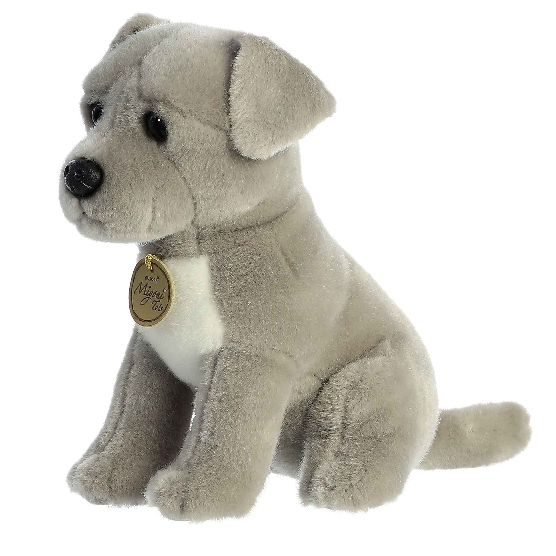 Aurora® Adorable Miyoni® Tots Pit Bull Puppy Stuffed Animal - Lifelike Details Make a Cherished Companion - Perfect for Decorating Bedrooms or