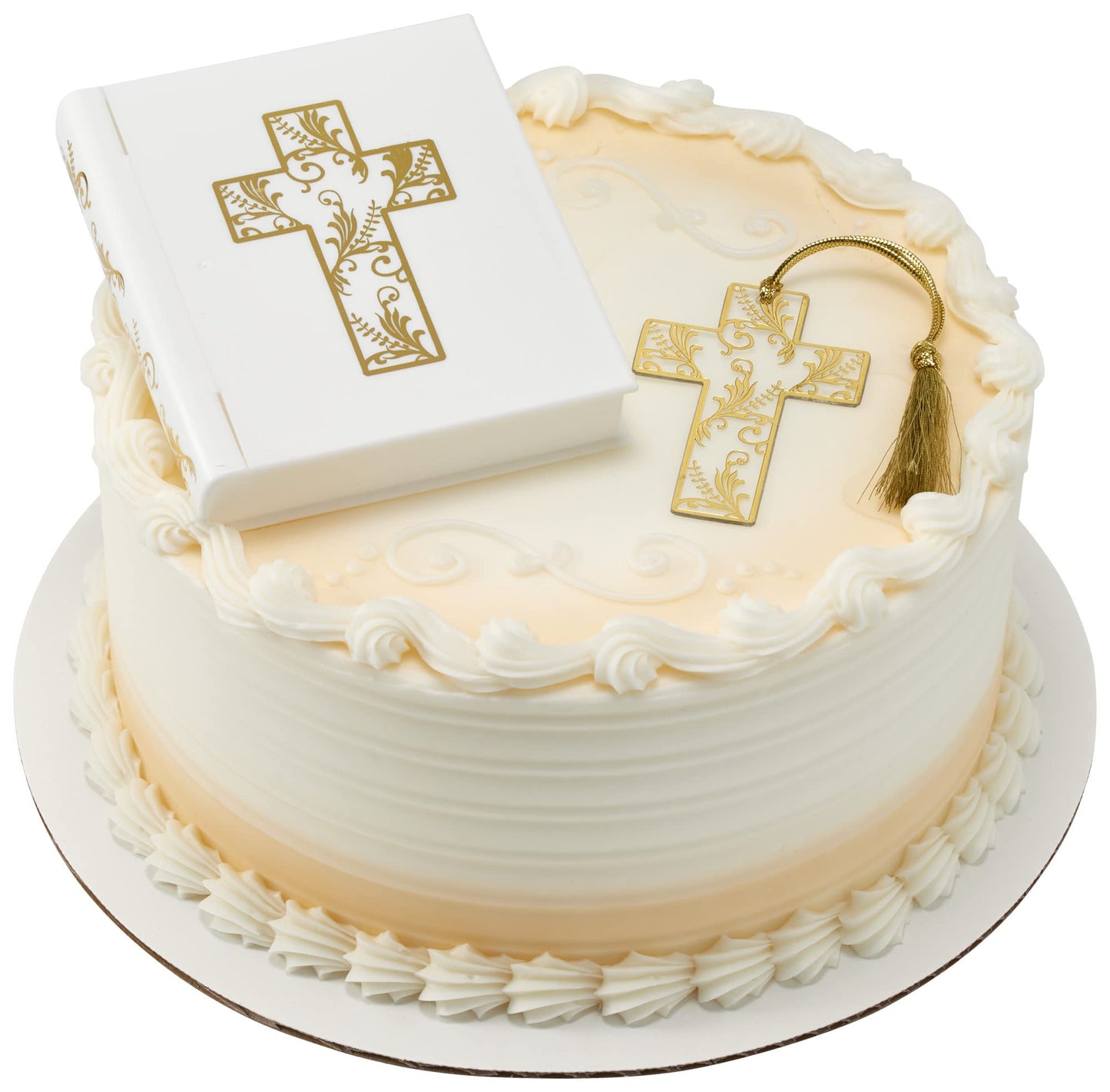 Religious Bible and Cross Cake Topper