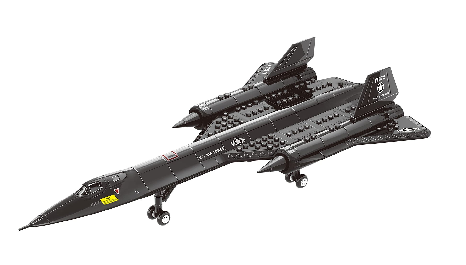 Apostrophe Games SR 71 Blackbird Jet Building Block Set - 184 Pieces - for Kids and Adults - Fits All Building Bricks