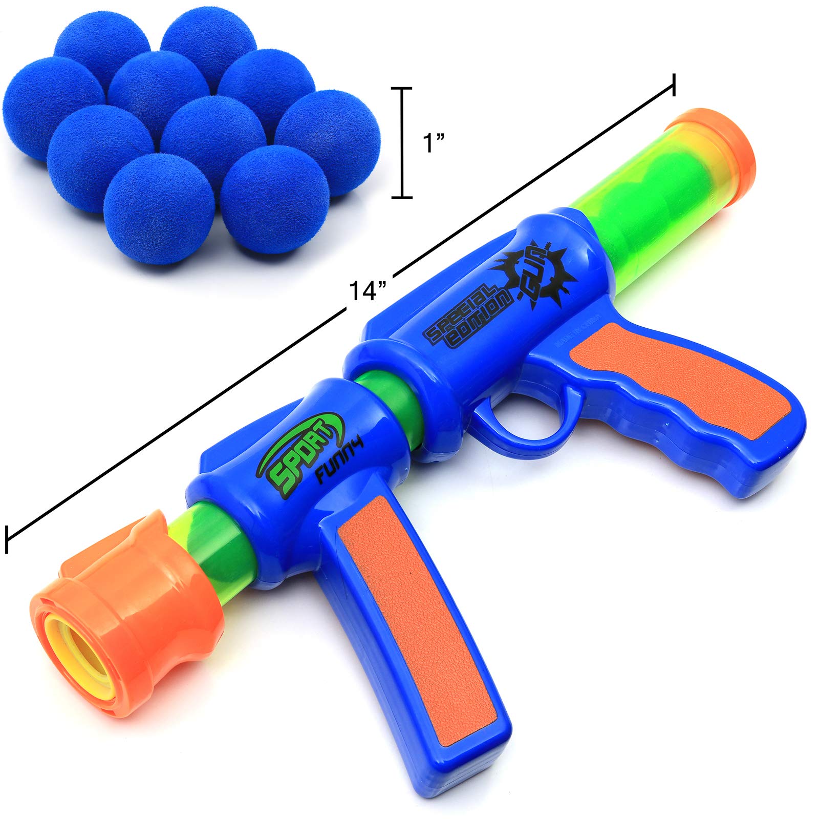 Kiddie Play Toy Foam Blasters Atomic Power Popper Air Ball Shooter (2 Guns)