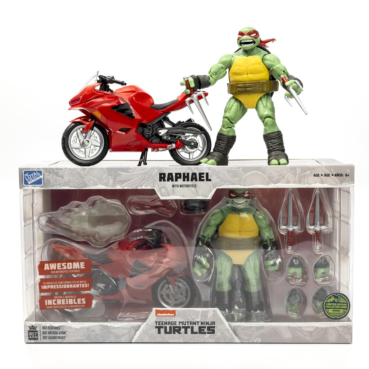 Teengae Mutant Ninja Turtles BST AXN Raphael with Motorcycle (IDW Comics)