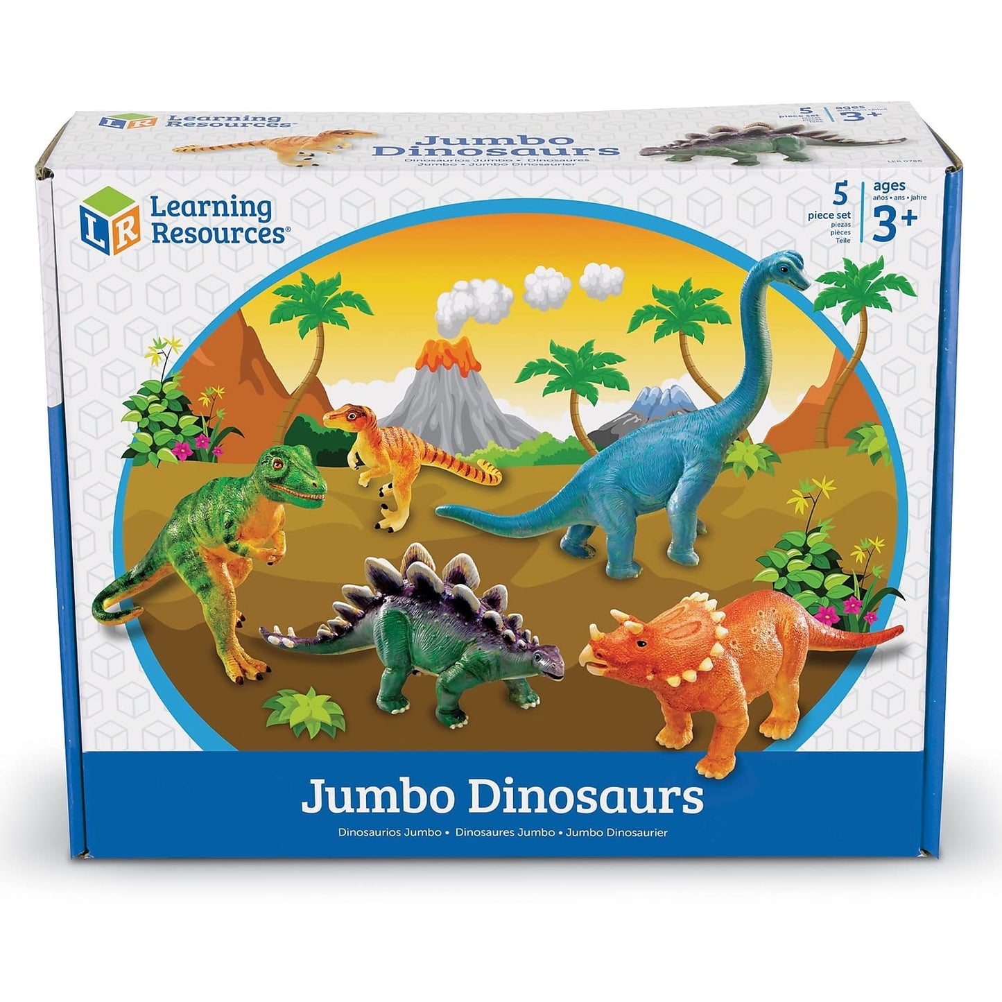 Learning Resources Jumbo Dinosaurs Set 1 - Kids Dinosaur Toys, Large Dinosaur Figures, Figurines for Kids, Toddler Animal Figurines, Dino Bath Toys