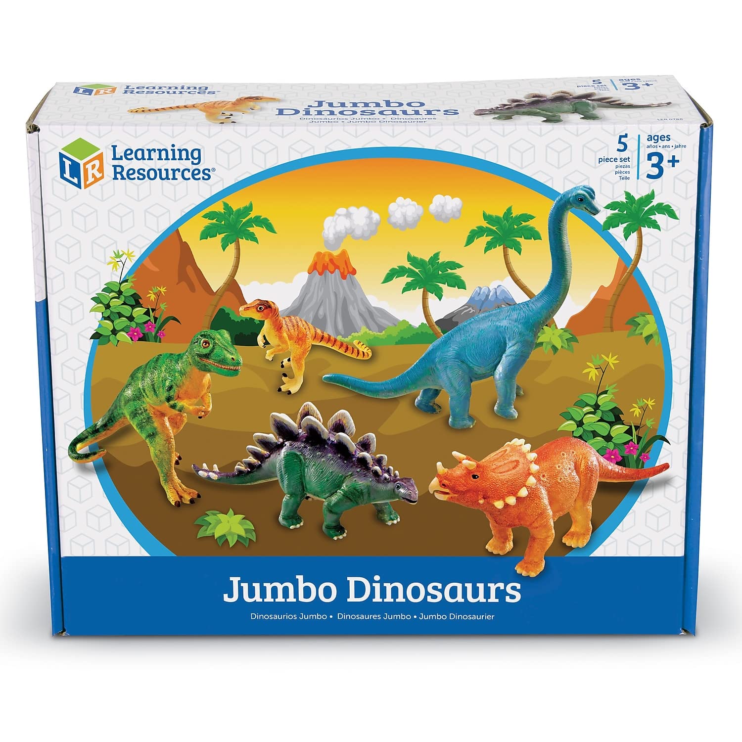 Learning Resources Jumbo Dinosaurs Set 1 - Kids Dinosaur Toys, Large Dinosaur Figures, Figurines for Kids, Toddler Animal Figurines, Dino Bath Toys