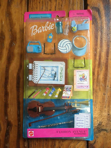 Barbie Accessory Bonanza HOBBY Fashion Avenue Accessories w Instruments & More (2001)