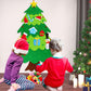 DIY Felt Christmas Tree with 32 Pcs Detachable Ornaments 1 LED String Light