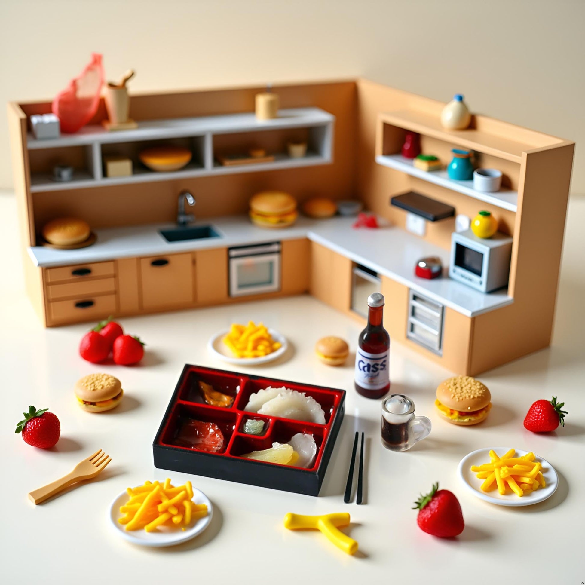 1 Set Dollhouse Fast Food Delicate DIY Tiny 1:12 Dollhouse Miniature Food Set Dollhouse Accessories