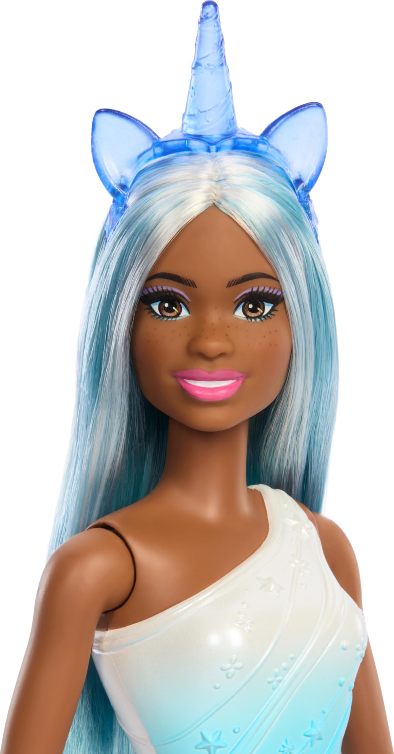 Barbie Unicorn Doll with Blue Fantasy Hair, Ombre Outfit & Themed Accessories Including Headband & Tail