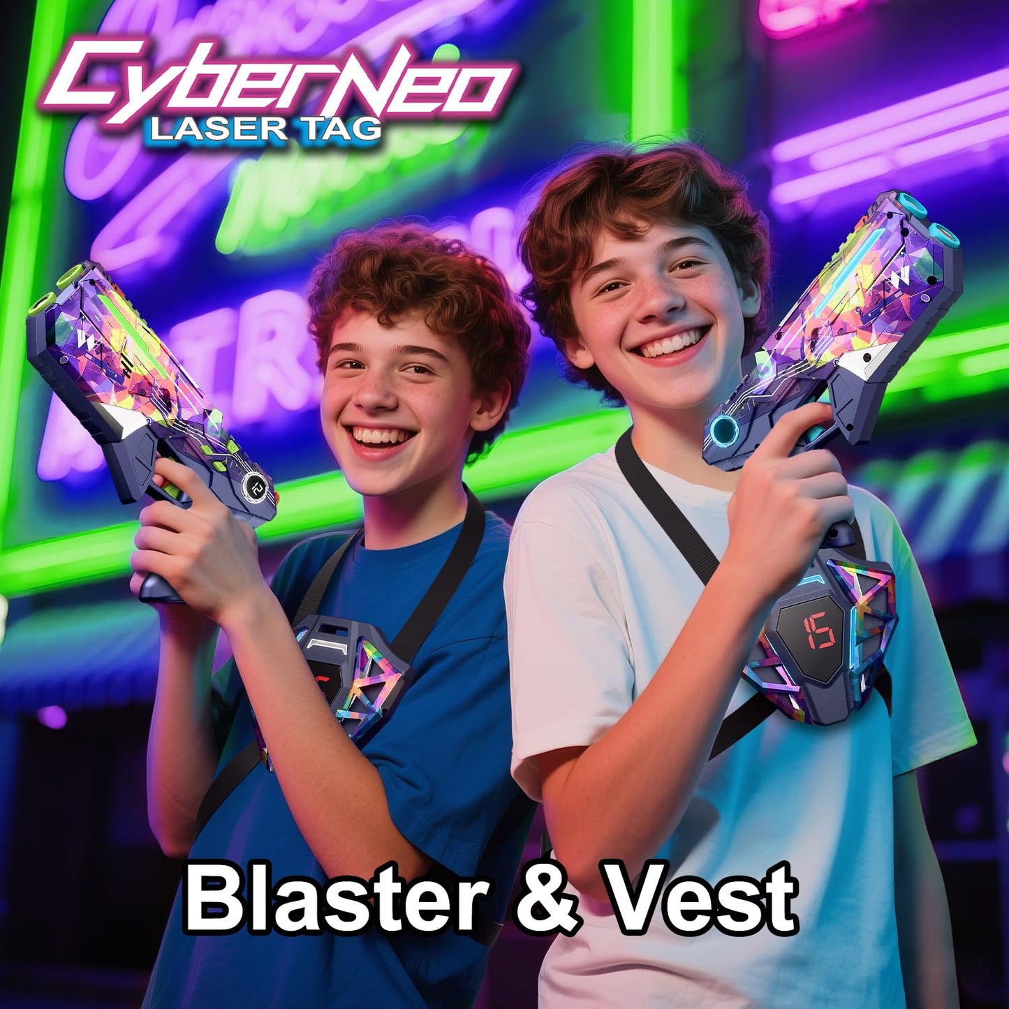 Laser Tag Guns Set of 4 with Vests - Gifts for Teenage Boys Girls Ages 8-12