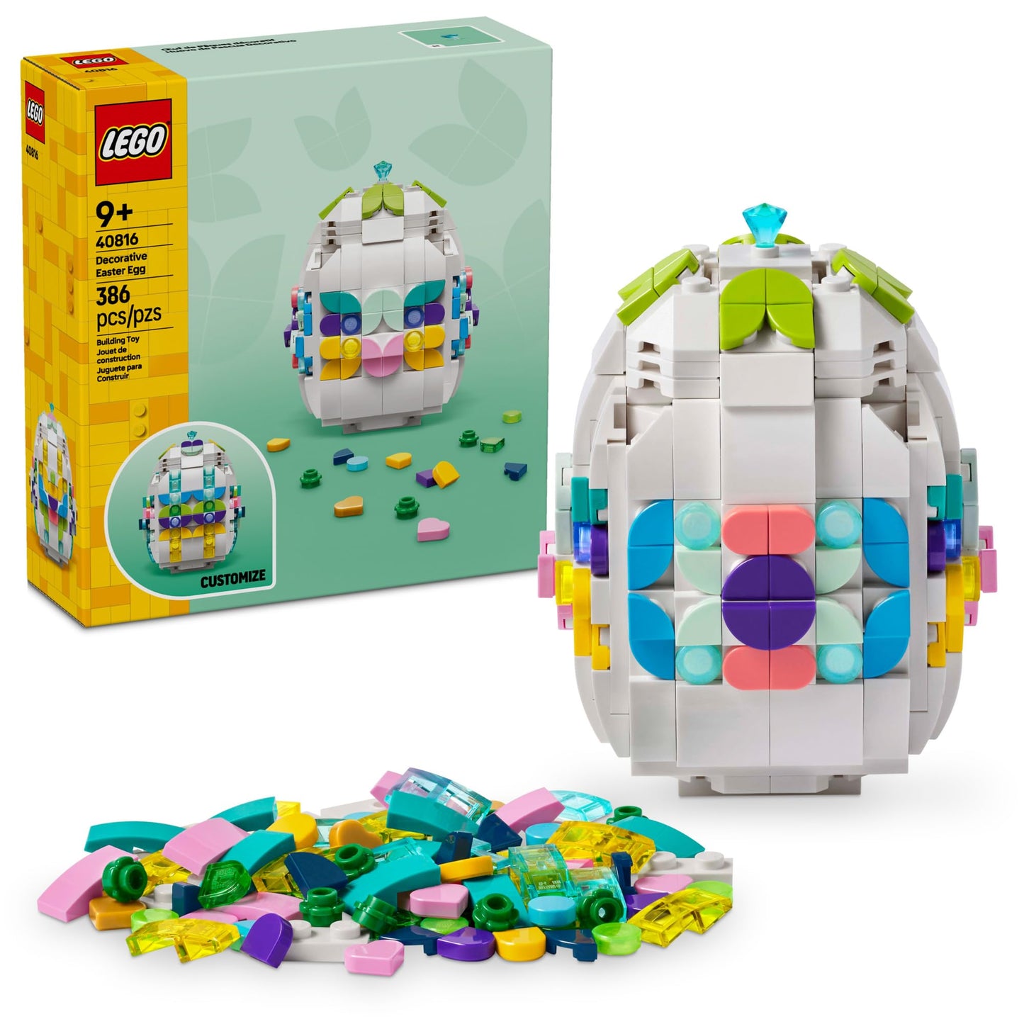 LEGO Decorative Easter Egg Building Toy for Girls & Boys - Springtime Craft Activity for Kids, Ages 8+ - Basket Stuffer or Gift Idea for Easter,
