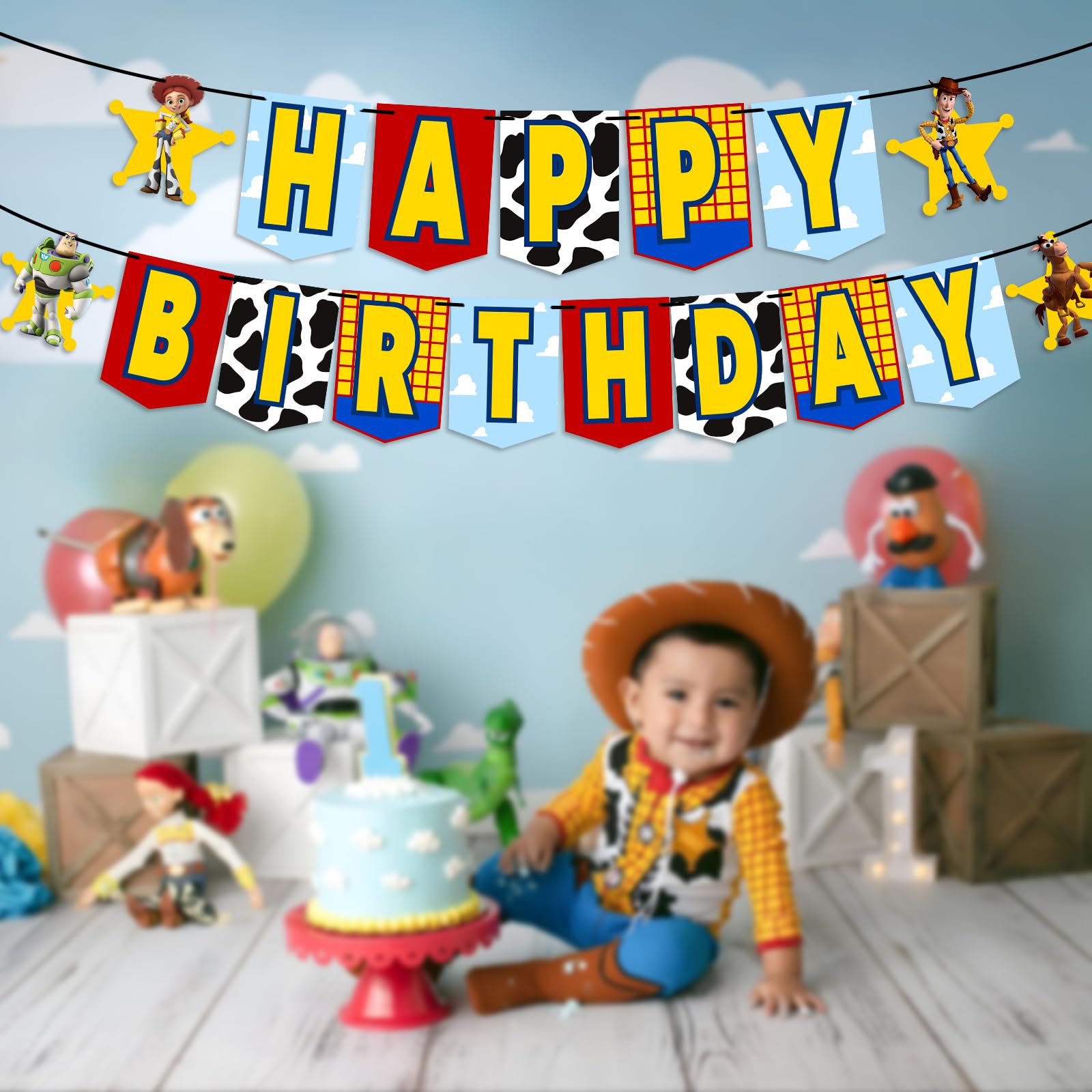 Toys Happy Birthday Banner for Birthday Decorations Toy Game Party Decorations Kids Birthday Banner Party Supplies
