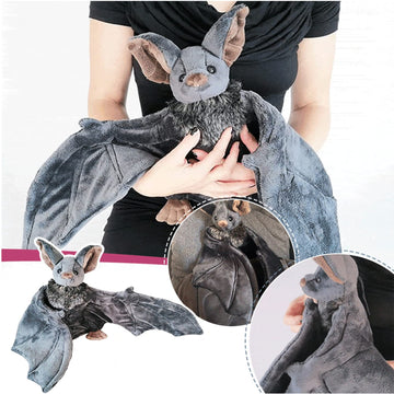 Enivtfz 12" Large Bat Plush Toys, Creepy Goth Bat Stuffed Animal Lifelike Bats Plushie Doll Gothic Bat Soft Hugging Plush for Halloween Easter