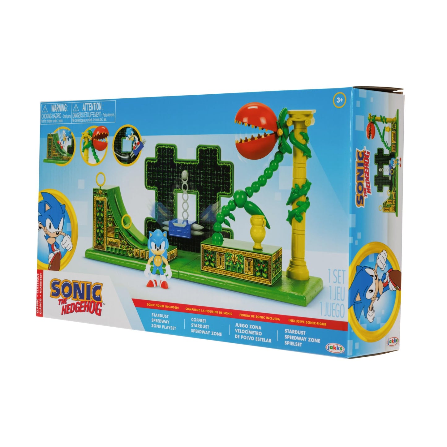 JAKKS Pacific Sonic The Hedgehog Stardust Speedway Zone Playset with 2.5" Sonic Action Figure