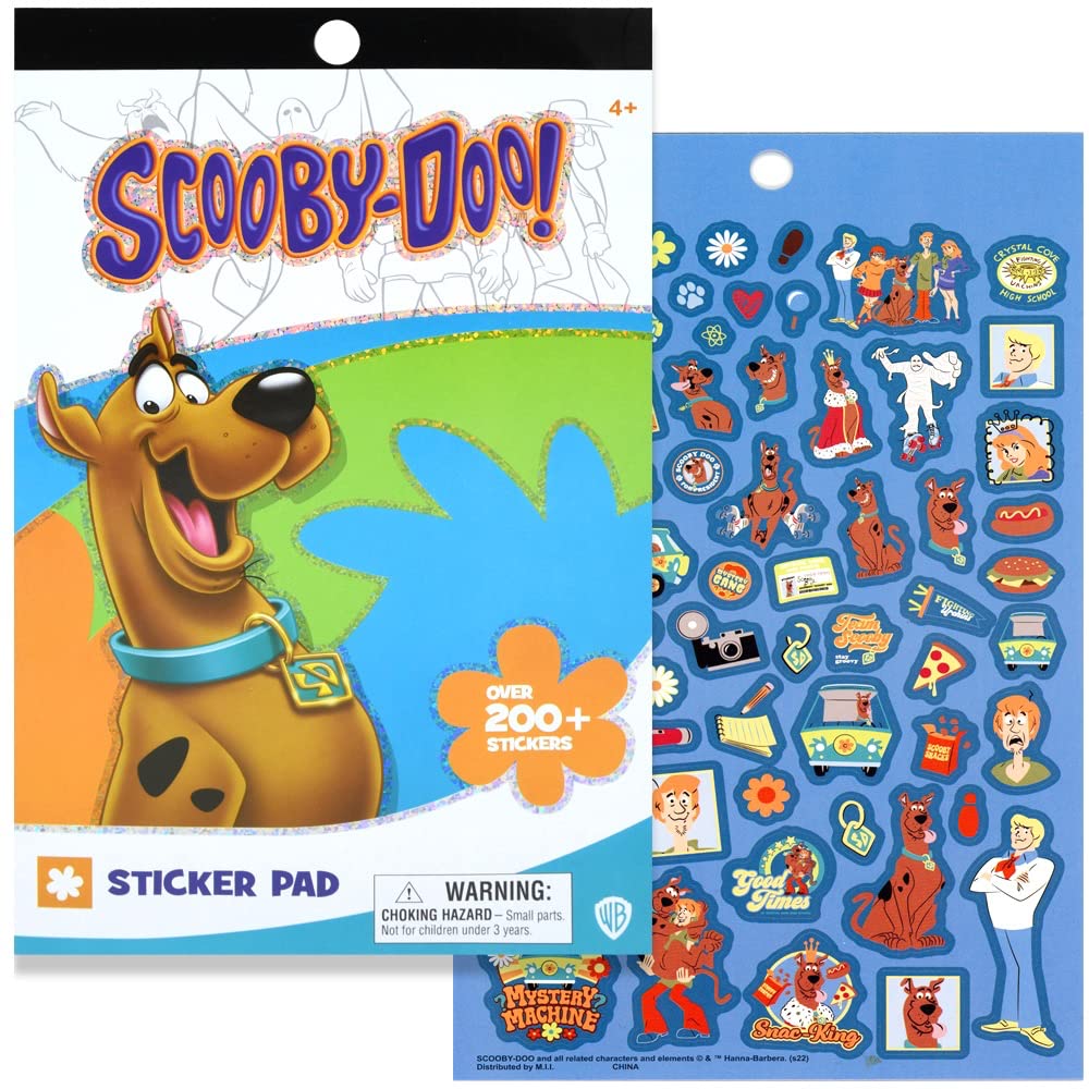 Scoobydoo 4 Sheet Foil Cover Sticker Pad, 200+ Stickers