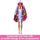 Barbie Fun & Fancy Set, Fashion Doll with Extra-Long Color-Streaked Black Hair, Clothes & Styling Accessories