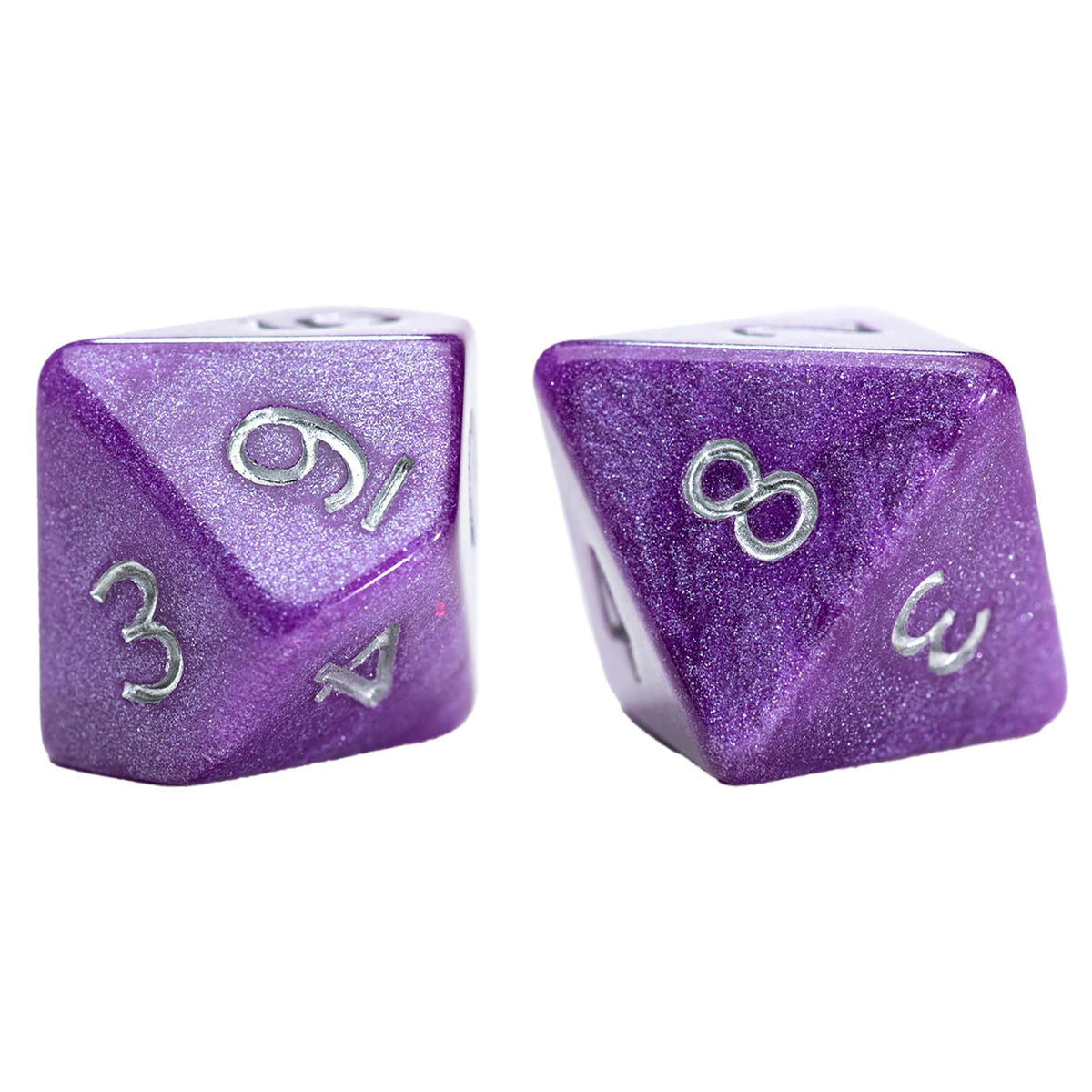 Gate Keeper Games Mercurial Dice: Saturn - 7pc RPG Set, Purple & Silver
