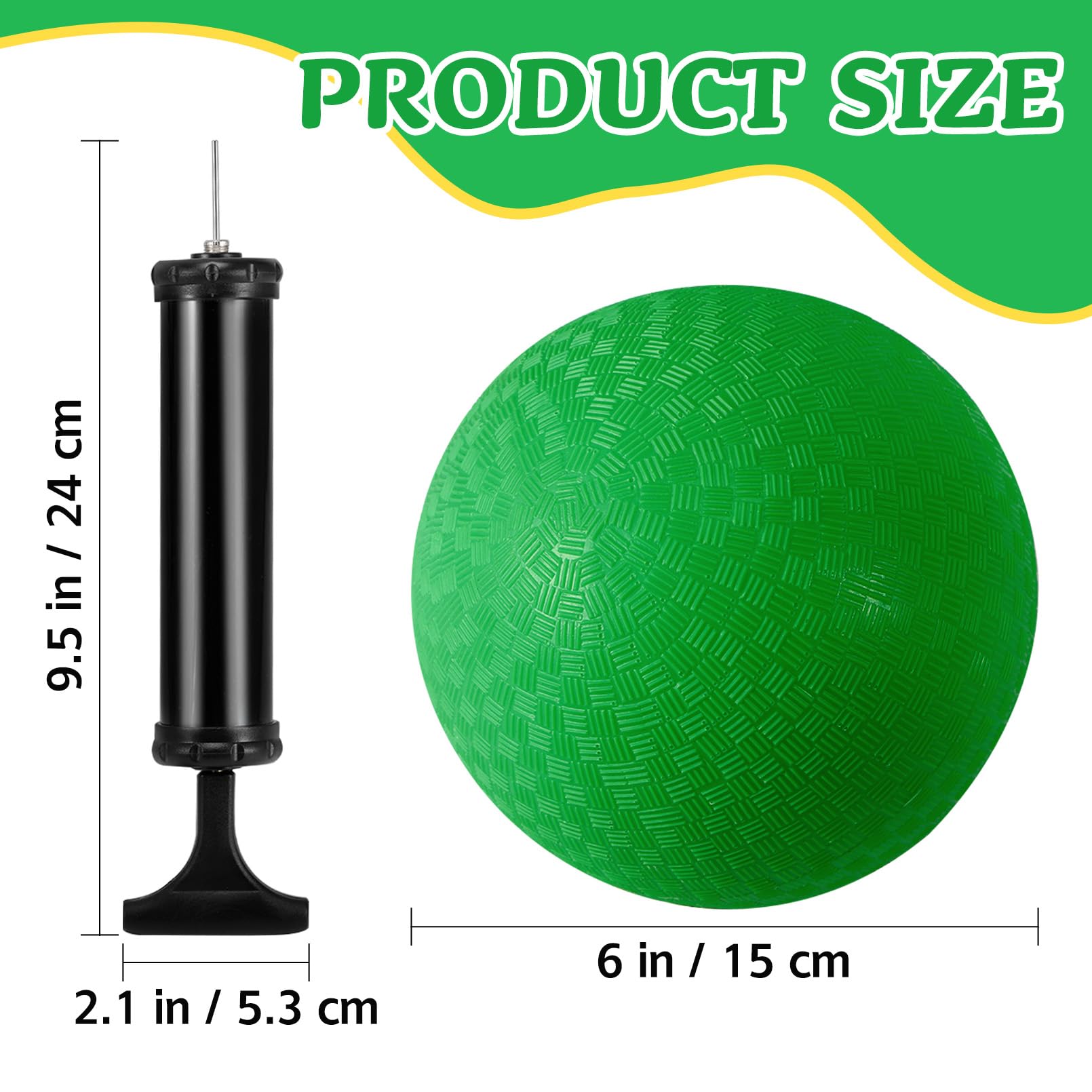 CACASO 24 Pieces Dodgeball Playground Ball Kickball, Dark Green