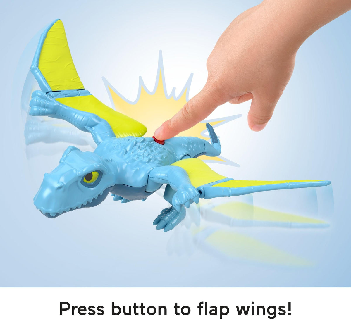 Fisher-Price Imaginext Jurassic World Dinosaur Action Figure with Kid-Activated Wing Motion, Approx 7.5-inch Dimorphodon Dino Toy
