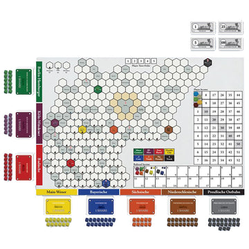 Rio Grande Games Prussian Rails: Economic Train Strategy Board Game, Investment Bidding, 3-5 Players, 90-120 Minutes