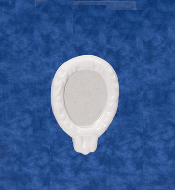 Melody Jane Dollhouse White Porcelain Framed Oval Mirror Bathroom Accessory