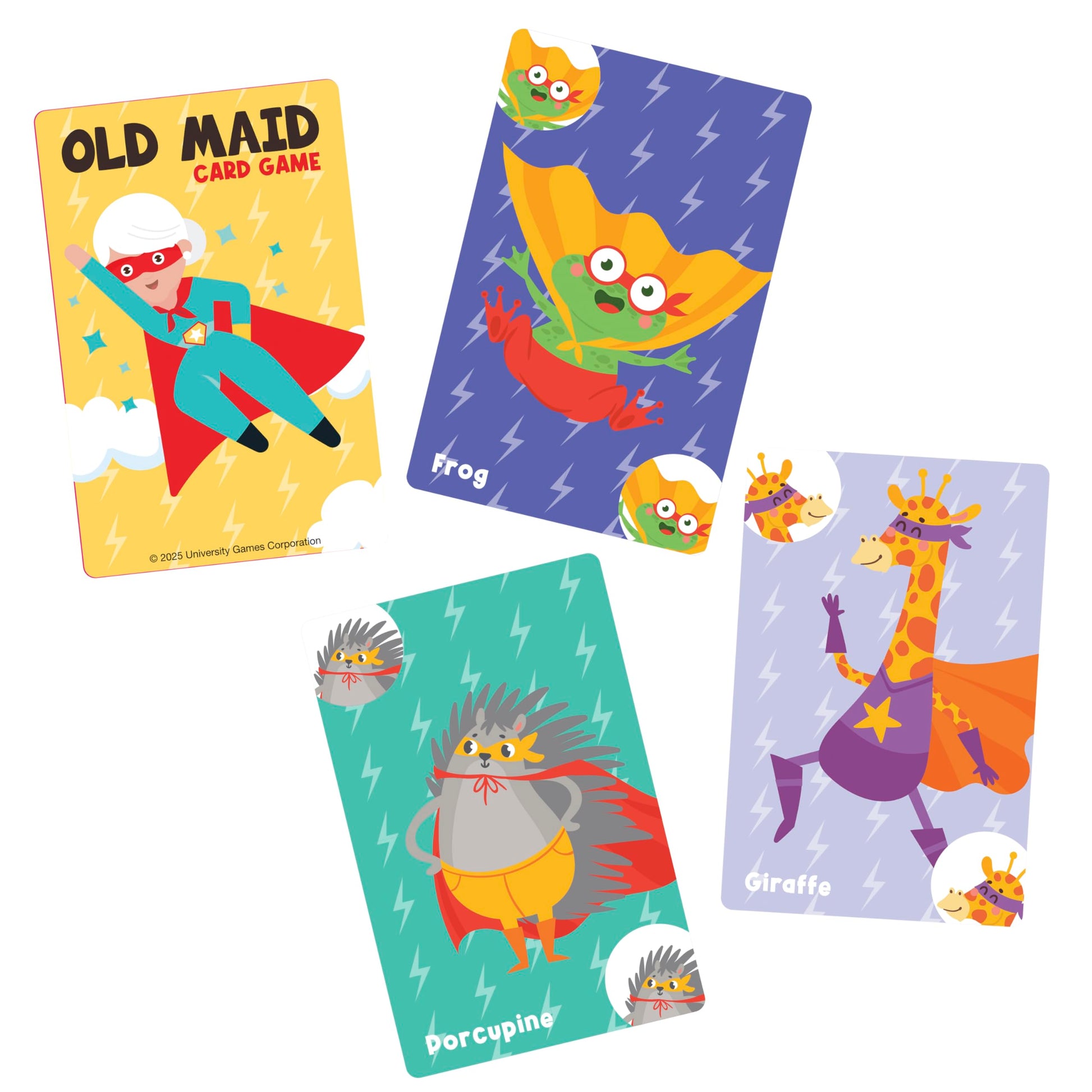 University Games Old Maid Card Game - Jumbo Size, Colorful Character Cards for Kids Ages 4 and Up, Fun Family and Educational Game