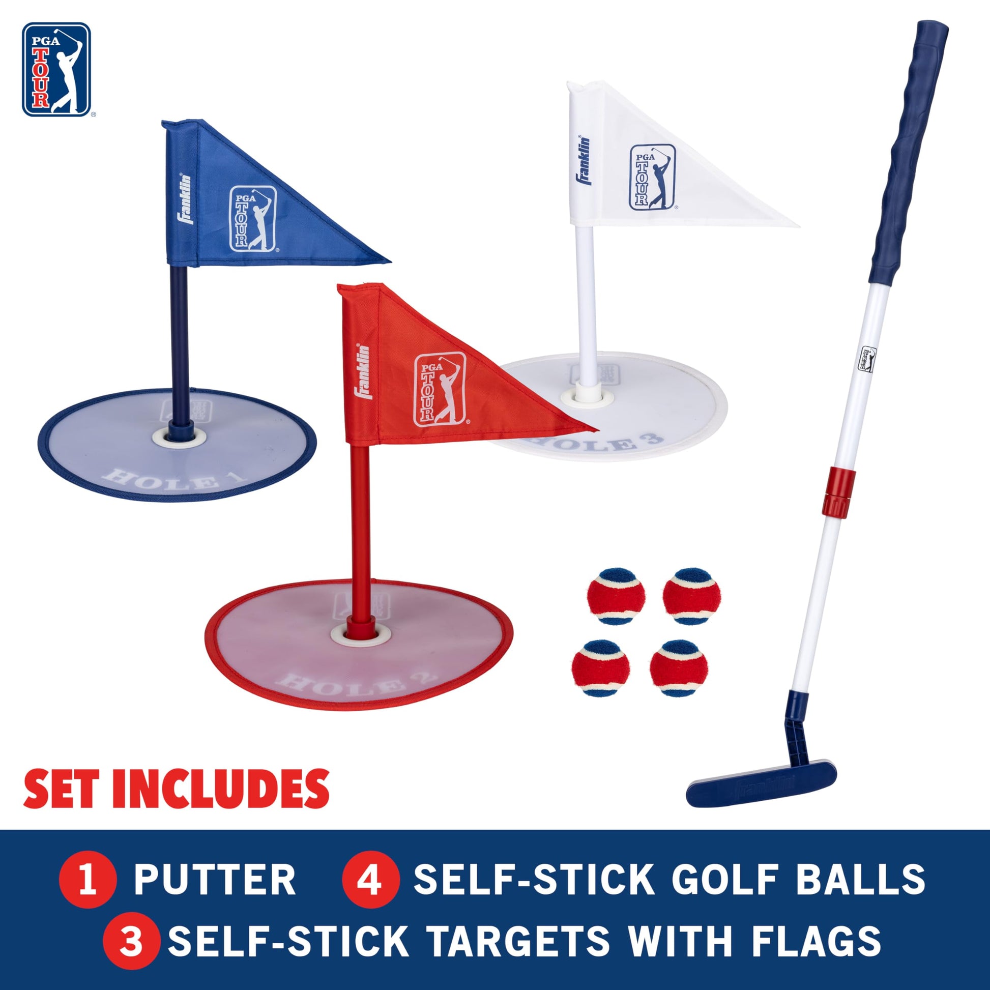 Franklin Sports PGA Tour Kids Putt N' Stick Mini Golf Set