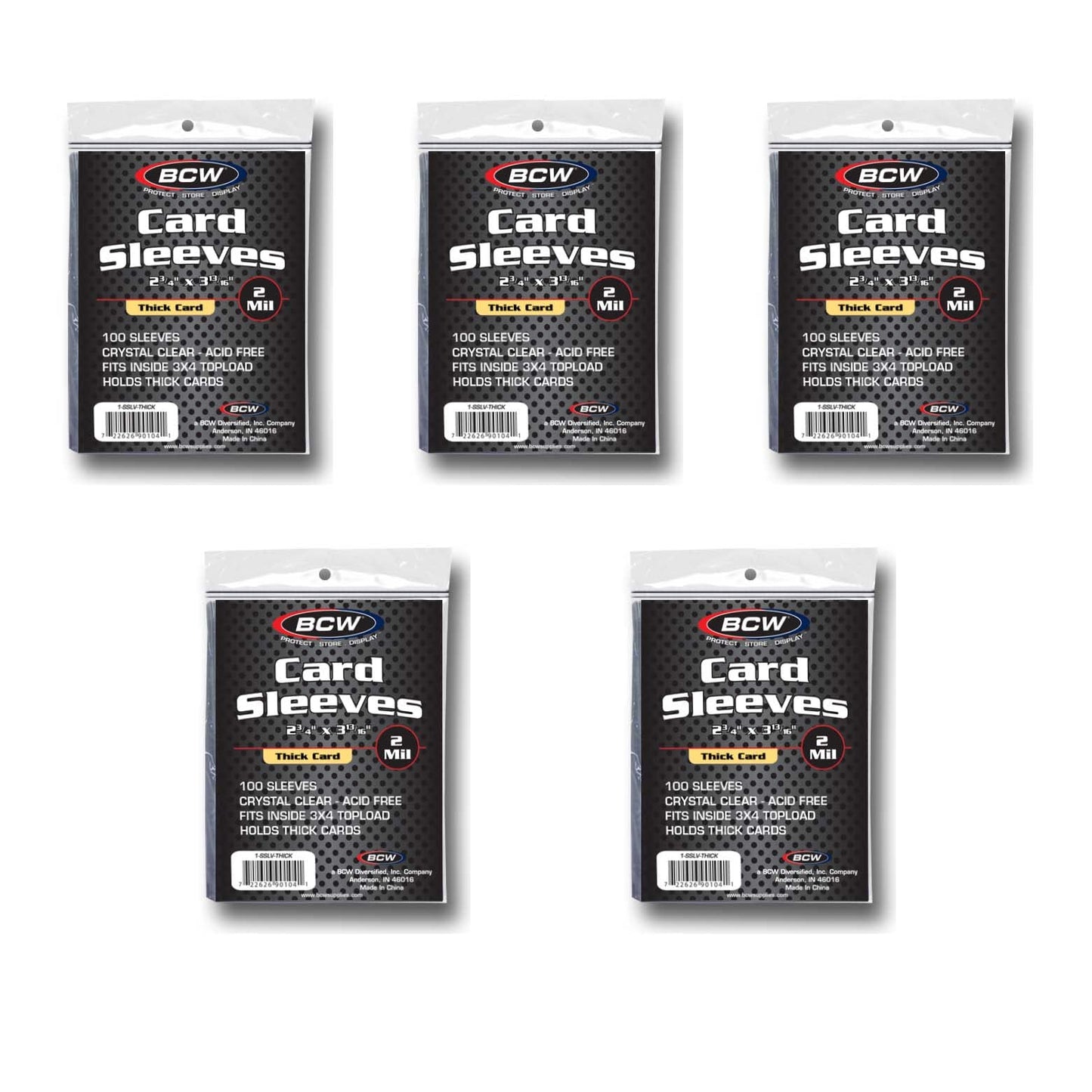 BCW Thick Trading Card Sleeve - 500 ct | Crystal Clear Polypropylene Protective Sleeves for Collectible Cards | Card Protector Sleeves Holds Trading