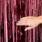 xo, Fetti Burgundy Red Party Curtain - Set of 2 | Bachelorette Fringe Decorations, Cute Birthday Photo Booth, Party Backdrop, Wine Bday Supplies