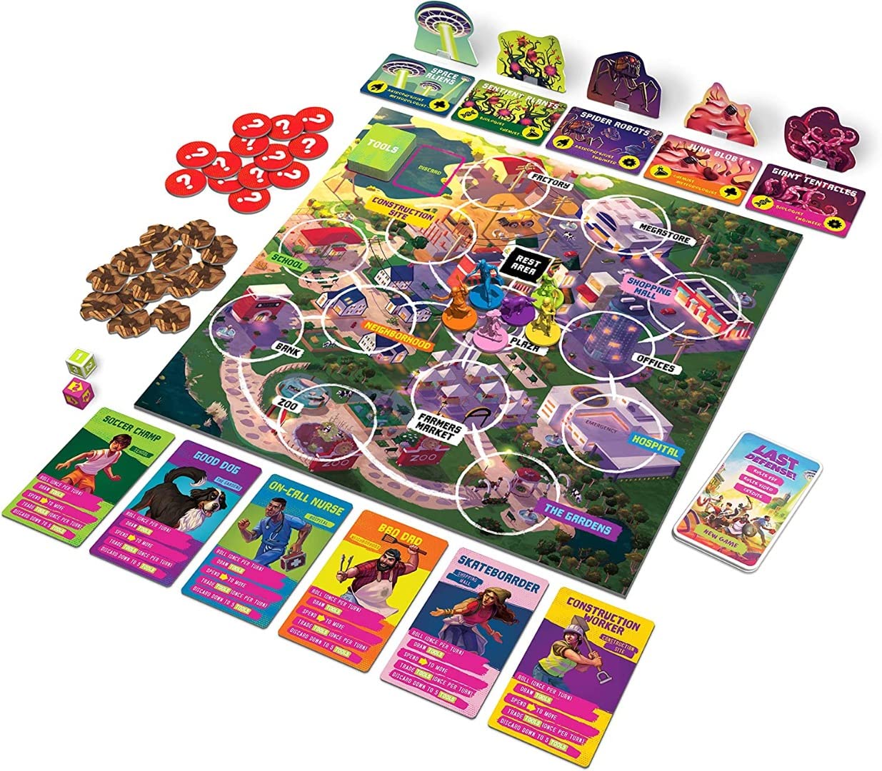 Funko Games Funko Board Signature Last Defense Game - Light Strategy Board Game for Children & Adults (Ages 10+) - 2-4 Players - Collectible Vinyl