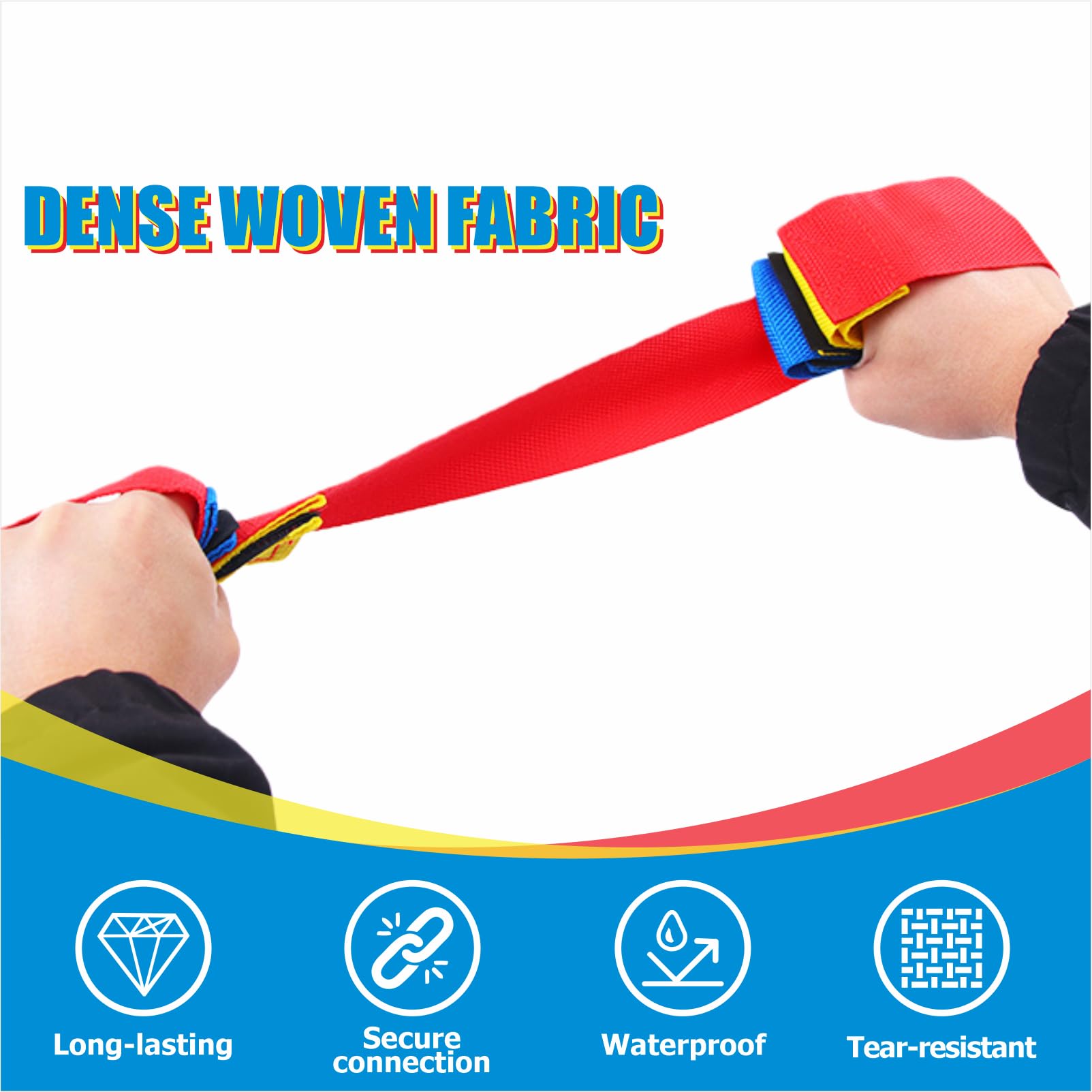 BEMAXYE Team Building Race Bands Set, Cooperative Walking Straps for Group Game, 4/5/6 Person Giant Footsteps Walker, Outdoor Indoor Party Activity