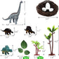GLAHORSE 26 PCS Dinosaur Cake Toppers With Dinosaur Eggs, Leaves, Trees - Cake Decorations For Kids Birthday Party