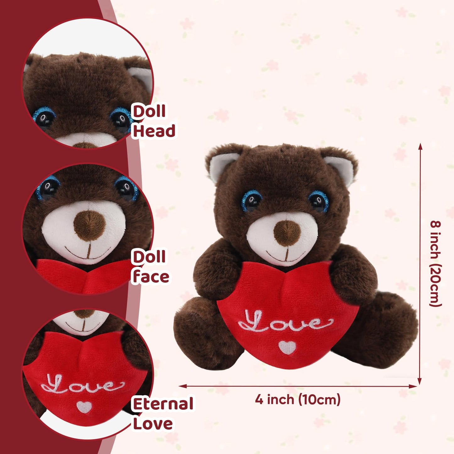 Sew Butiful Plush Bear - Birthday Gift - for Couples or Kids - for Him - for Her - Amor - Te Amo - I Love You - Teddy Bears - Bear Stuffed Animal
