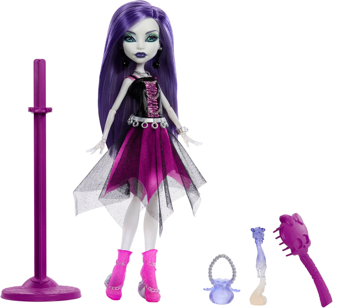 Monster High Booriginal Creeproduction Doll, Spectra Vondergeist Collectible Reproduction with Doll Stand, Diary & Pet Ferret Rhuen