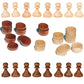 NiSotieb 2 in 1 Chess Pieces Wood Chess Pieces + Checker Pieces Without Board (3.5 inches)