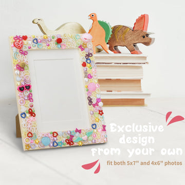 LEJITEKK DIY Picture Frame Craft Kit for Kids - Crafts for Girls 8-12, Tween Girls Gifts 10-12, Mosaic Kids Arts and Crafts Ages 6-8