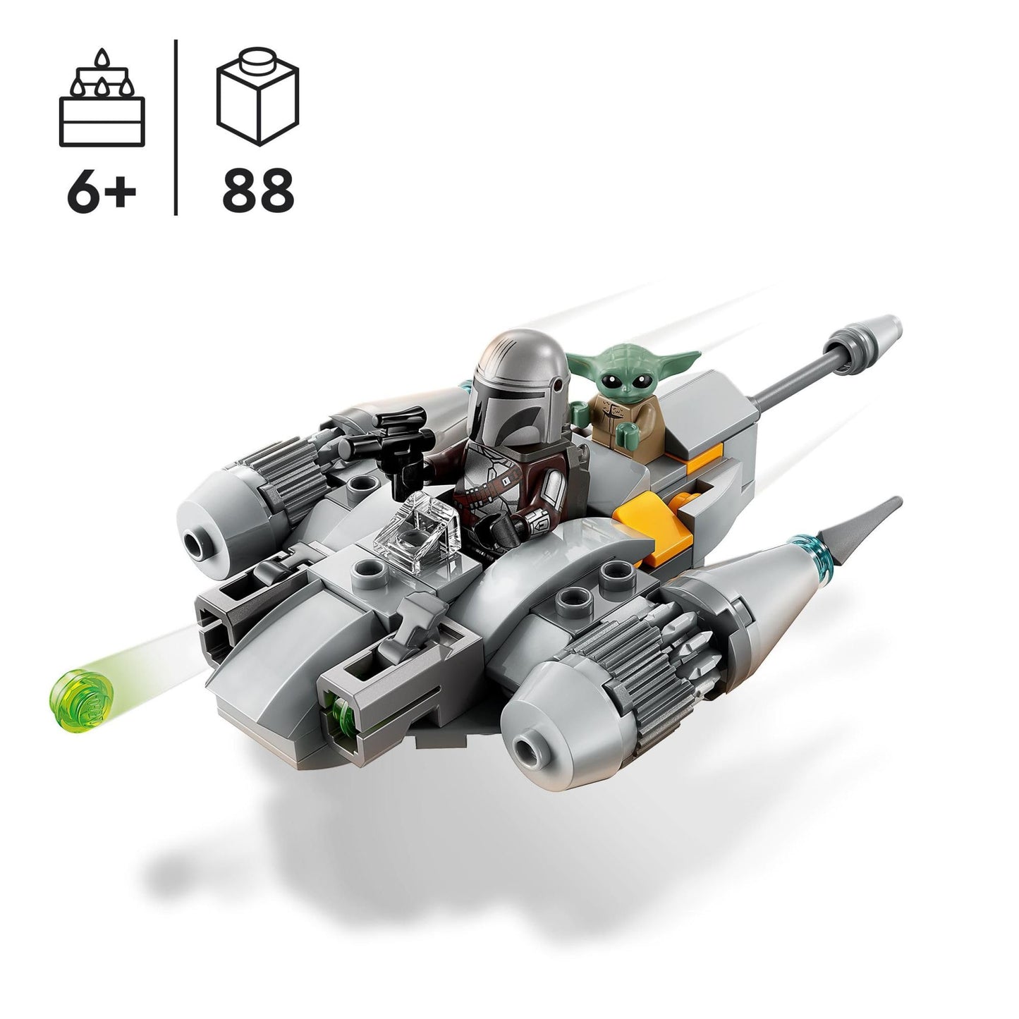 LEGO Star Wars The Mandalorian’s N-1 Starfighter Microfighter, Building Toy Set for Kids Ages 6 and Up with Mando and Grogu 'Baby Yoda' Minifigures,