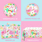 61pcs Pool Party Decorations Supplies Swimming Pool Party Tableware Pink Pool Party Plates and Napkins Summer Hawaiian Beach Birthday Favors